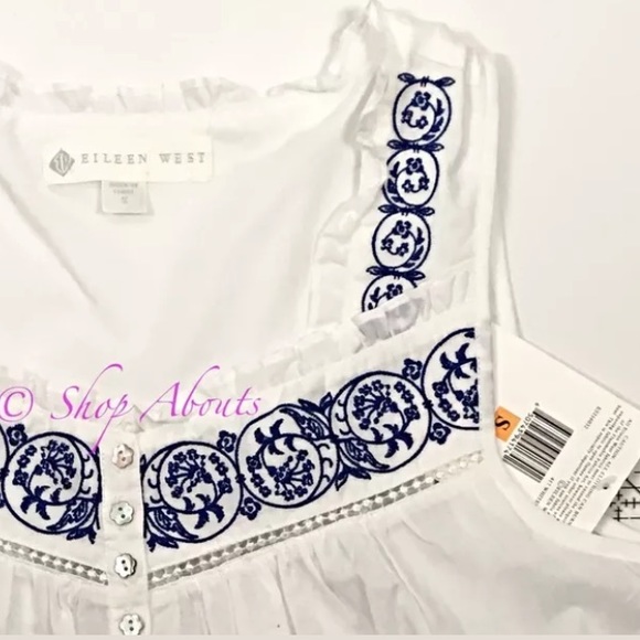 Eileen West White Cotton Nightgown Size S - Picture 4 of 7